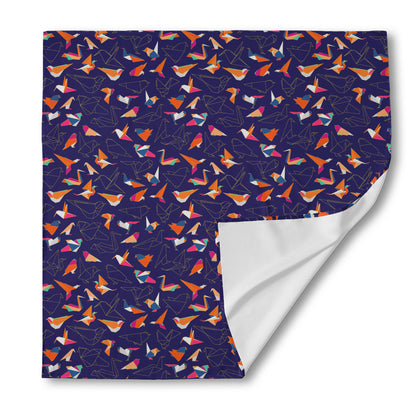 Colorful Origami Bird Pattern Print Silk Bandana