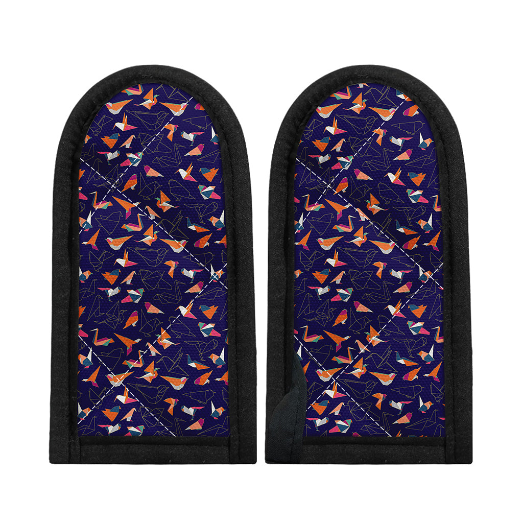 Colorful Origami Bird Pattern Print Skillet Handle Cover
