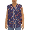 Colorful Origami Bird Pattern Print Sleeveless Baseball Jersey