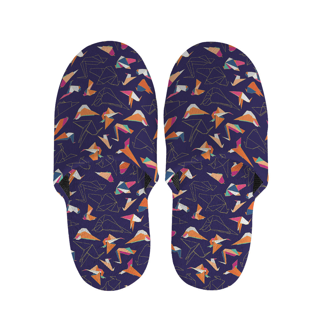 Colorful Origami Bird Pattern Print Slippers