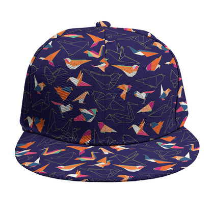 Colorful Origami Bird Pattern Print Snapback Cap