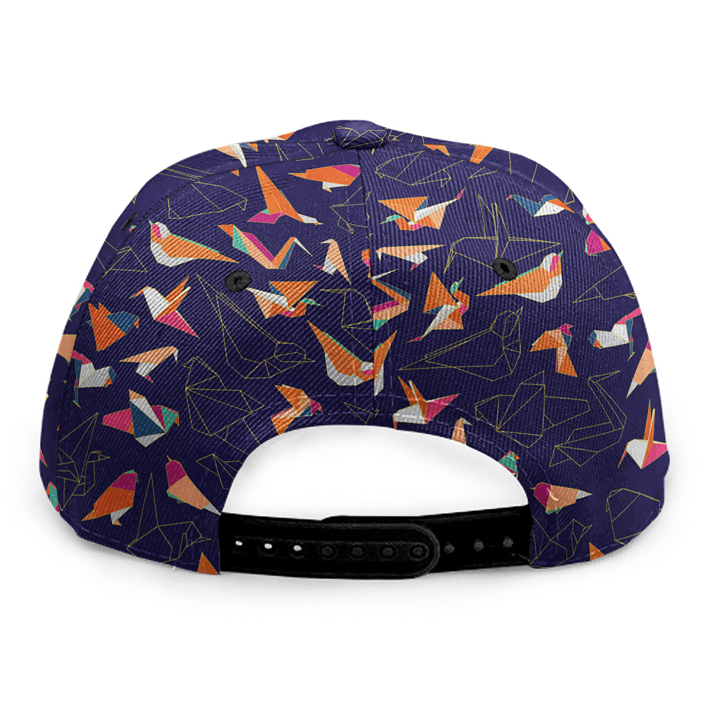 Colorful Origami Bird Pattern Print Snapback Cap