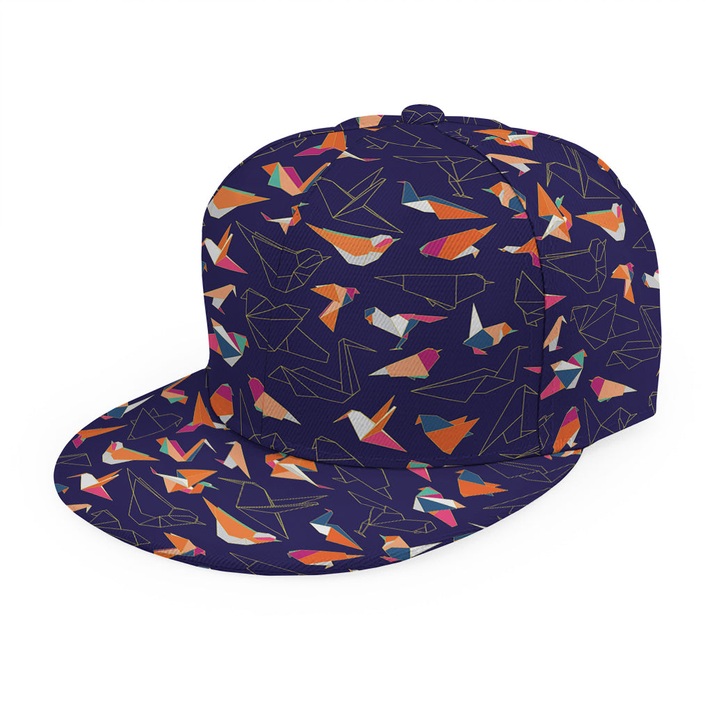 Colorful Origami Bird Pattern Print Snapback Cap
