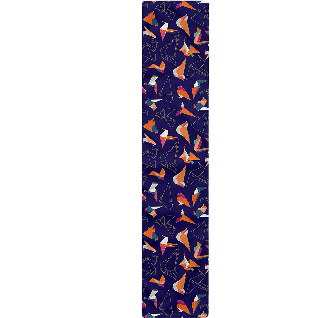 Colorful Origami Bird Pattern Print Table Runner