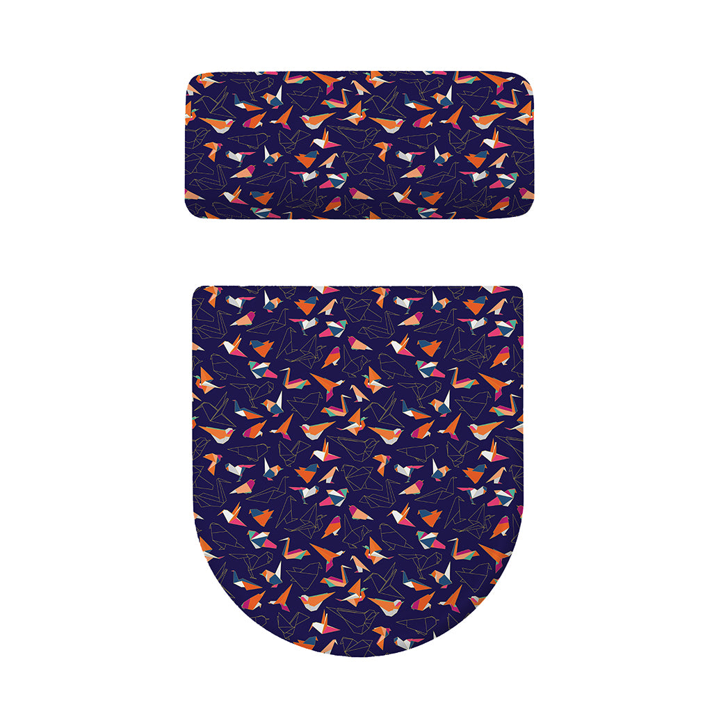 Colorful Origami Bird Pattern Print Toilet Lid And Tank Cover Set