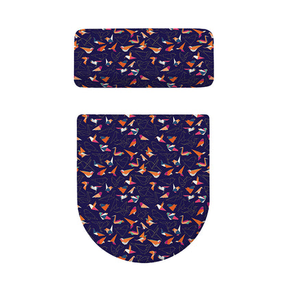 Colorful Origami Bird Pattern Print Toilet Lid And Tank Cover Set