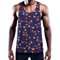 Colorful Origami Bird Pattern Print Men's Workout Tank Top