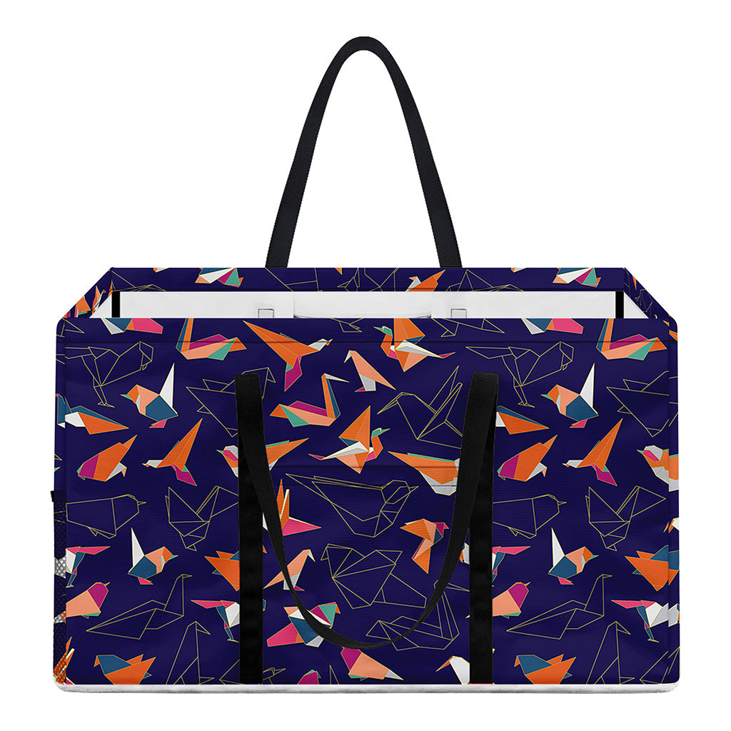 Colorful Origami Bird Pattern Print Utility Tote Bag
