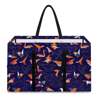 Colorful Origami Bird Pattern Print Utility Tote Bag