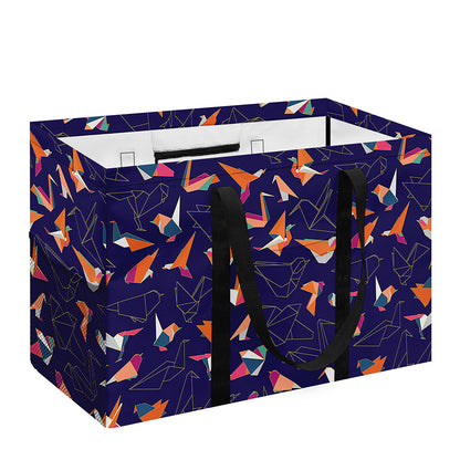 Colorful Origami Bird Pattern Print Utility Tote Bag