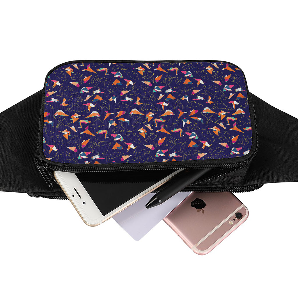 Colorful Origami Bird Pattern Print Waist Bag