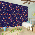 Colorful Origami Bird Pattern Print Wall Sticker