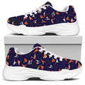 Colorful Origami Bird Pattern Print White Chunky Shoes