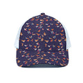 Colorful Origami Bird Pattern Print White Mesh Trucker Hat