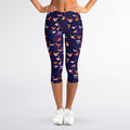 Colorful Origami Bird Pattern Print Women's Capri Leggings