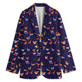 Colorful Origami Bird Pattern Print Women's Cotton Blazer
