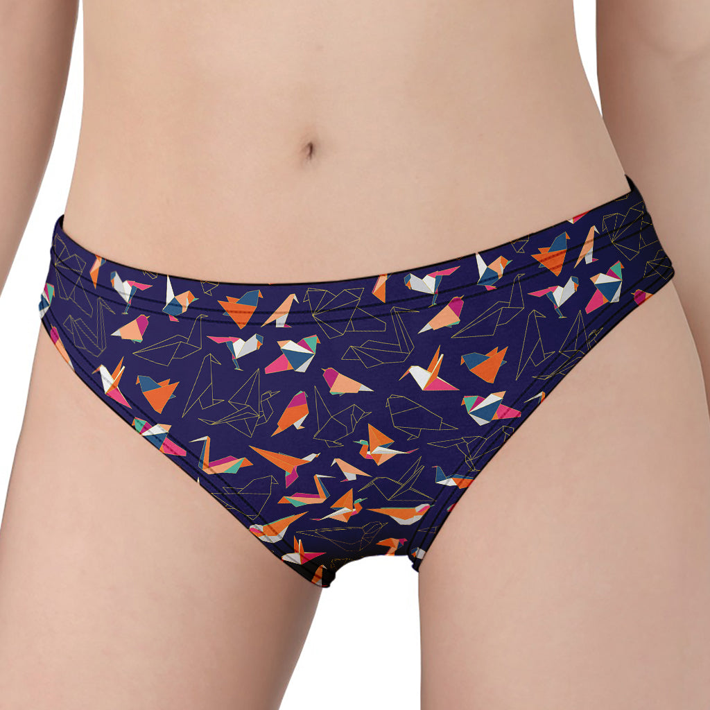 Colorful Origami Bird Pattern Print Women's Panties