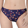 Colorful Origami Bird Pattern Print Women's Thong