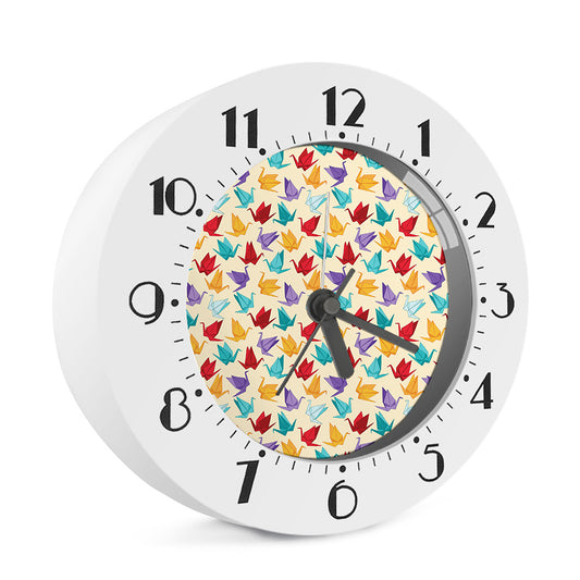 Colorful Origami Crane Pattern Print Alarm Clock