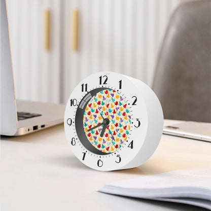 Colorful Origami Crane Pattern Print Alarm Clock