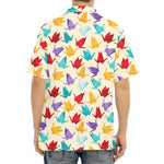 Colorful Origami Crane Pattern Print Aloha Shirt
