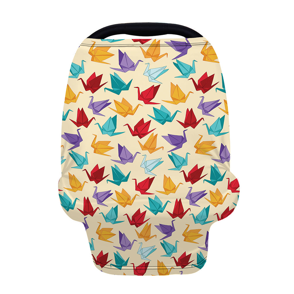 Colorful Origami Crane Pattern Print Baby Seat Cover