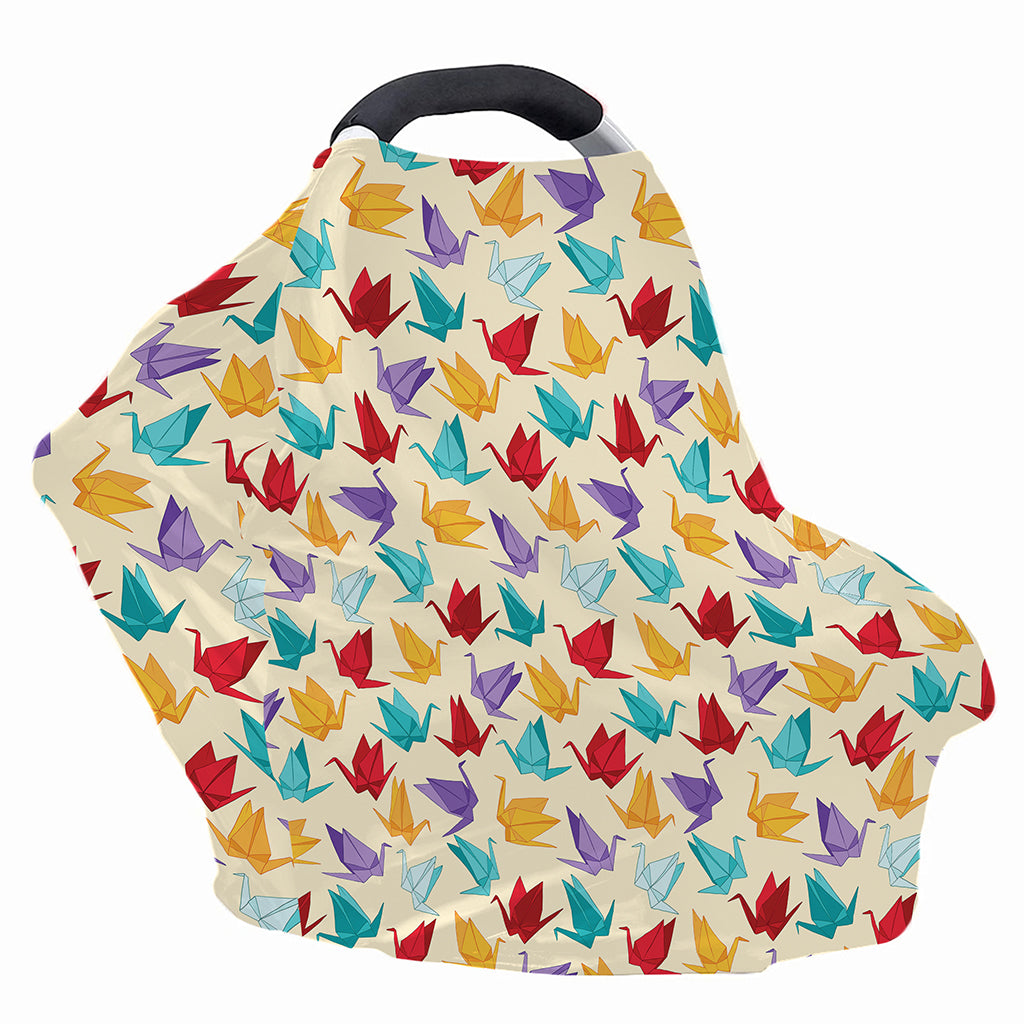 Colorful Origami Crane Pattern Print Baby Seat Cover