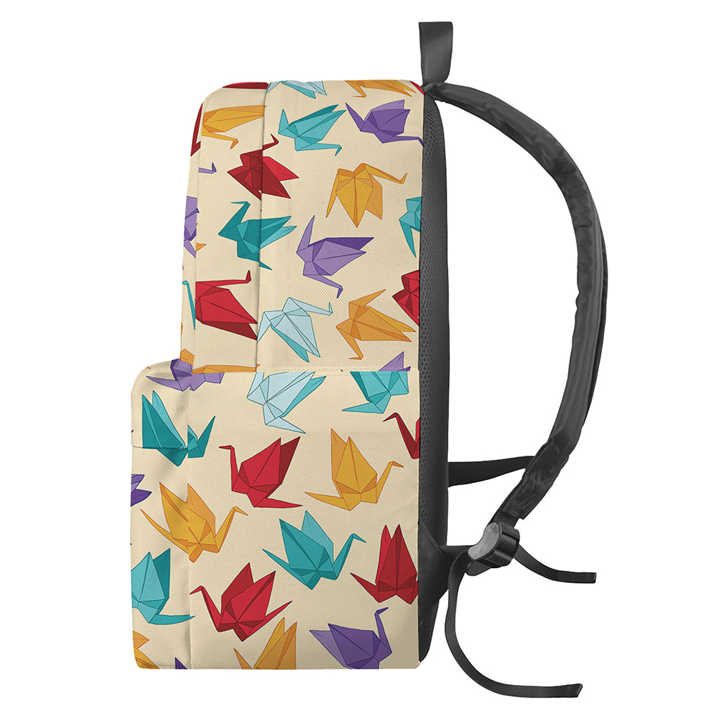 Colorful Origami Crane Pattern Print Backpack