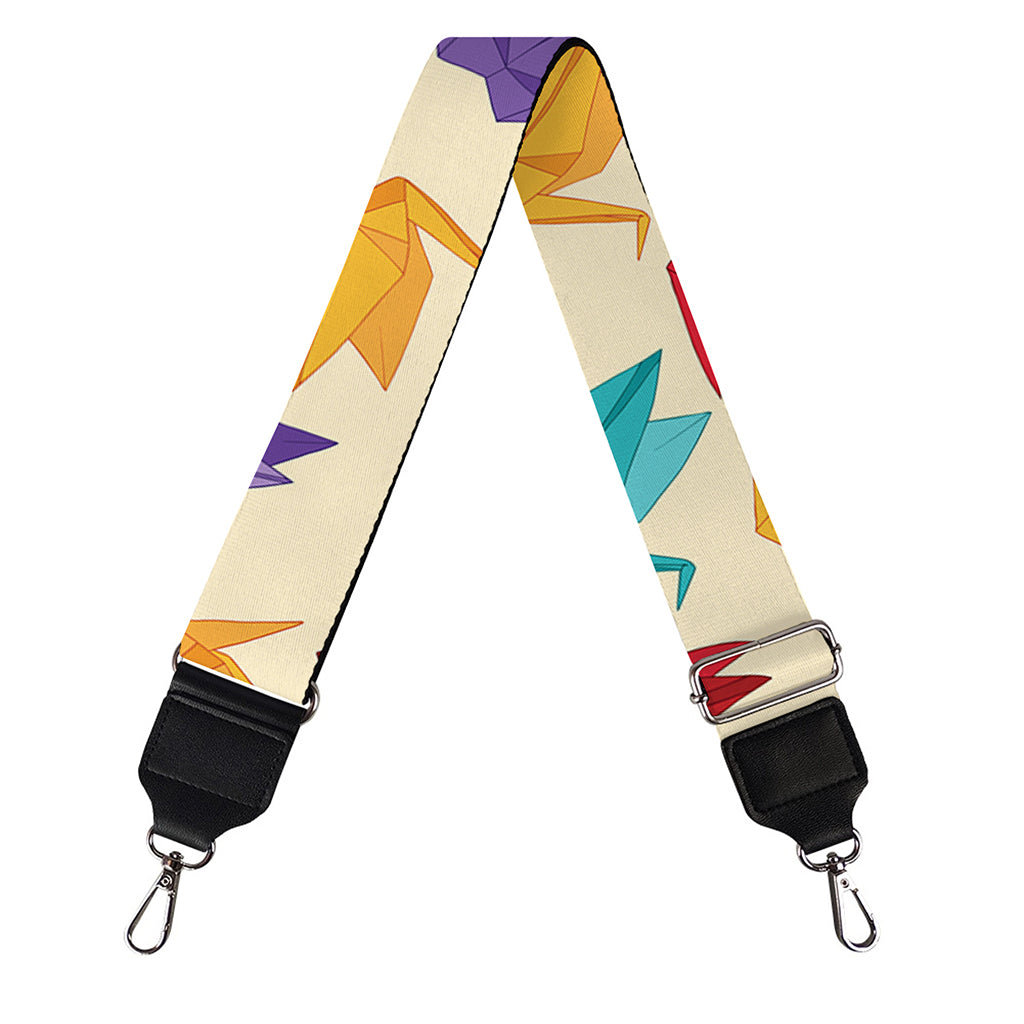 Colorful Origami Crane Pattern Print Bag Strap