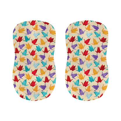 Colorful Origami Crane Pattern Print Bar Stool Covers