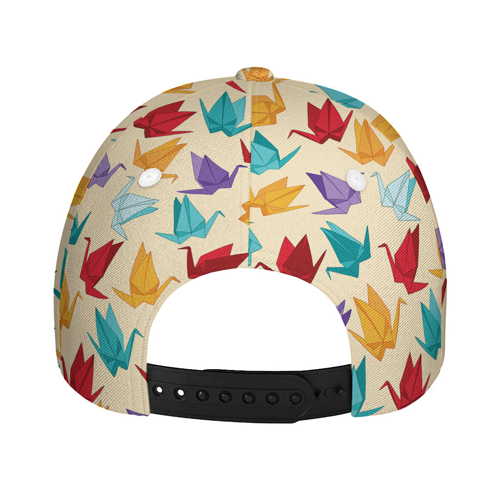 Colorful Origami Crane Pattern Print Baseball Cap