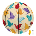 Colorful Origami Crane Pattern Print Basketball