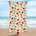 Colorful Origami Crane Pattern Print Beach Towel