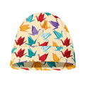 Colorful Origami Crane Pattern Print Beanie