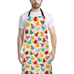 Colorful Origami Crane Pattern Print Bib Apron With Pocket