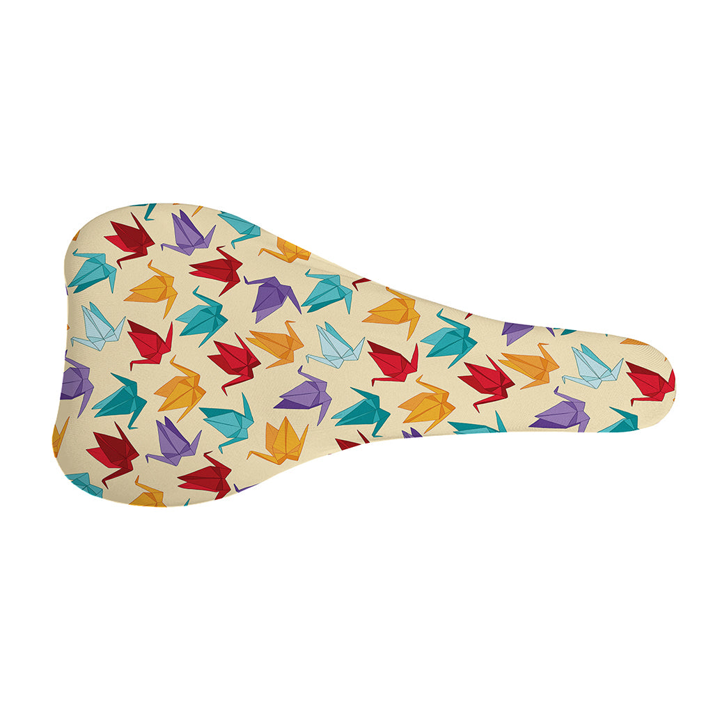 Colorful Origami Crane Pattern Print Bicycle Seat Cover