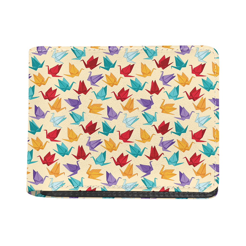 Colorful Origami Crane Pattern Print Bifold Wallet