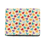 Colorful Origami Crane Pattern Print Bifold Wallet