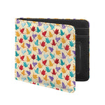 Colorful Origami Crane Pattern Print Bifold Wallet