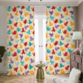 Colorful Origami Crane Pattern Print Dimout Pencil Pleat Curtains