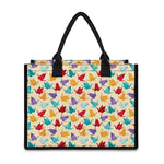 Colorful Origami Crane Pattern Print Canvas Tote Bag