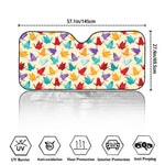 Colorful Origami Crane Pattern Print Car Windshield Sun Shade