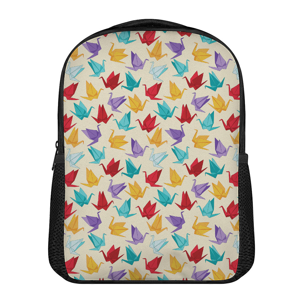 Colorful Origami Crane Pattern Print Casual Backpack