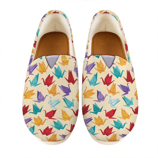 Colorful Origami Crane Pattern Print Casual Shoes