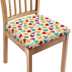 Colorful Origami Crane Pattern Print Chair Cushion Cover