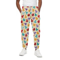 Colorful Origami Crane Pattern Print Cotton Sweatpants