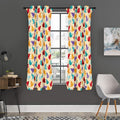 Colorful Origami Crane Pattern Print Grommet Curtain Panels