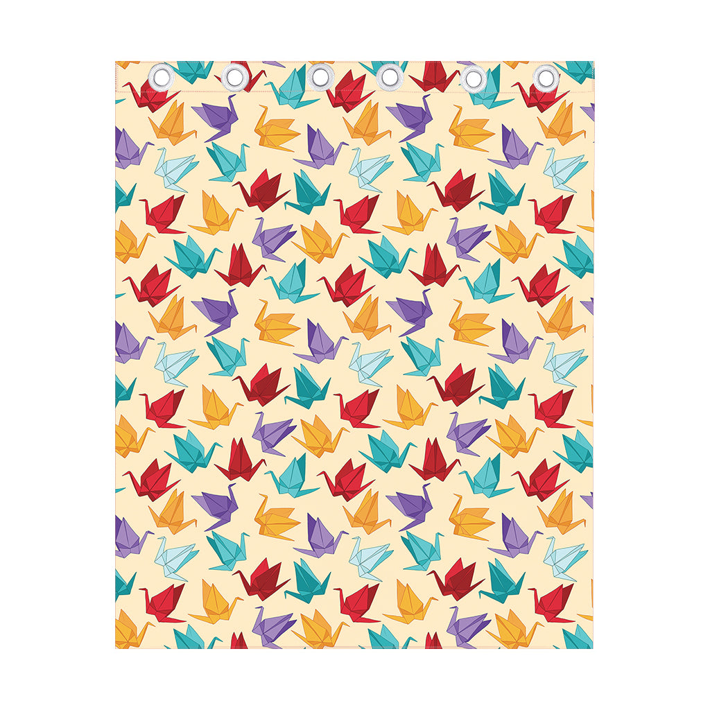 Colorful Origami Crane Pattern Print Curtain