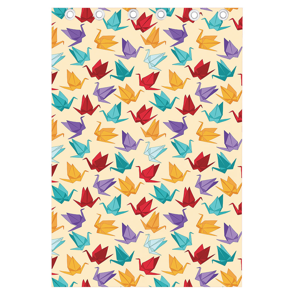 Colorful Origami Crane Pattern Print Curtain