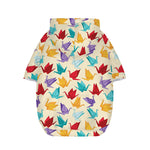 Colorful Origami Crane Pattern Print Dog Zip Up Hoodie